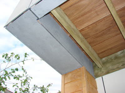 Porte-�-faux de la terrasse+garde corps de la pi�ce � l'�tage