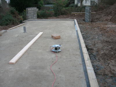 Lisse basse pos�e sur dalle b�ton